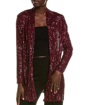 Anne Klein womens Drape Front Cardigan, Size XL, Red MSRP $109