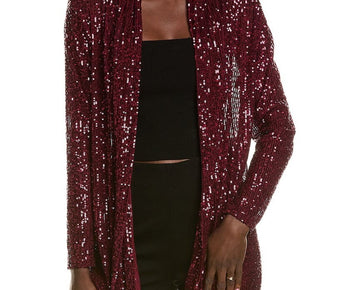 Anne Klein womens Drape Front Cardigan, Size XL, Red MSRP $109