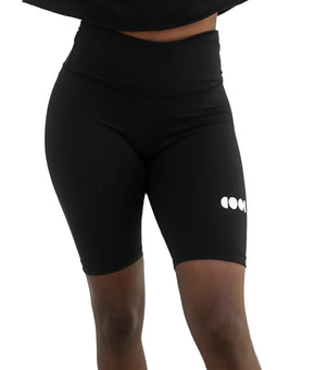 COOL CREATIVE Solid High-Waist Biker Shorts Black Size L MSRP $98