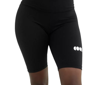 COOL CREATIVE Solid High-Waist Biker Shorts Black Size L MSRP $98