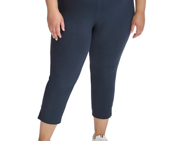 Tommy Hilfiger Plus Size 1X Side-Slit High-Rise Leggings Blue Navy MSRP $70