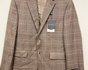 Lauren Ralph Lauren Men Ultraflex Classic-Fit Wool Blazer Brown SZ 40S MSRP $460