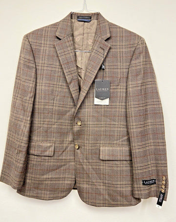 Lauren Ralph Lauren Men Ultraflex Classic-Fit Wool Blazer Brown SZ 40S MSRP $460