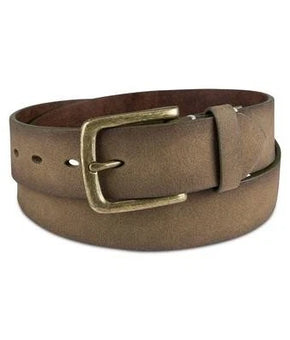 SUN STONE Mens Olive Brown Embroidered Faux Leather Casual Belt M 34-36 SALE