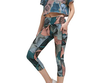 Calvin Klein Performance Women's Printed Cropped Leggings (Teal Dusk, X-Small