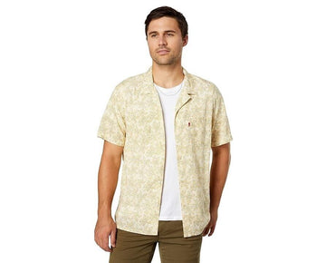 Levi's Men's Classic Camp Collar Relaxed Fit Shirt Yellow Size L MSRP $55