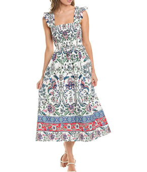 Anne Klein womens Smocked Midi Dress, Size L