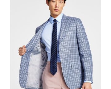 Lauren Ralph Lauren Mens Linen Plaid Sportcoat Blue Size 38S