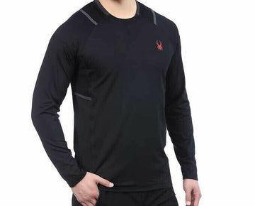 Spyder Men's Active Long Sleeve Tee T-Shirt Proweb Microfleece Black Size XXL