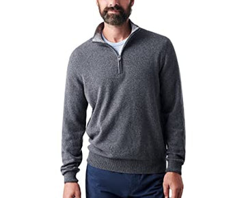 Faherty Jackson 1/4 Zip Sweater Charcoal Heather Gray Size 2XL