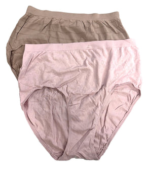Bali Women's Comfort Revolution Brief Panties 2-PK Pink Beige Size 8/9