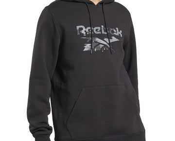 Reebok Men's Camo Logo Graphic Hoodie Black Size L MSRP $60