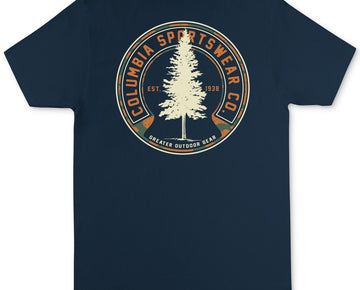 Columbia Men's Logo Graphic T-Shirt Navy Blue Size S MSRP $28