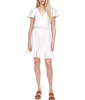 Michael Michael Kors Women's Julia Eyelet Dress Size L, White