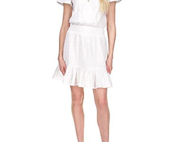 Michael Michael Kors Women's Julia Eyelet Dress Size L, White