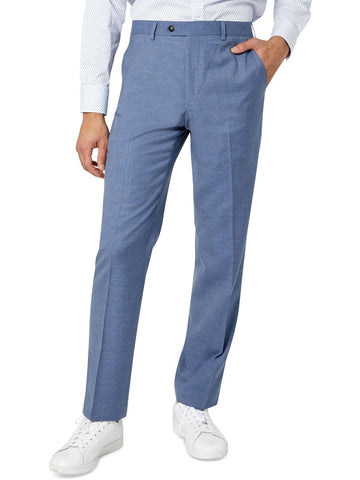 Sean John Mens Classic Fit Flat Front Suit Pants Blue Size 40x30