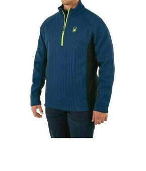 Spyder Mens 1/2 Zip Pullover Outbound Stryke Jacket Pullover top Blue Size M