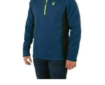 Spyder Mens 1/2 Zip Pullover Outbound Stryke Jacket Pullover top Blue Size M