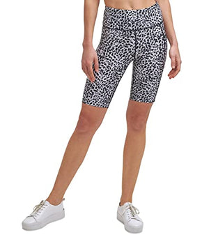 Calvin Klein Performance High-Waist Bike Shorts (X-Small, Feline Black)