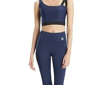 Josie Natori Womens Solstice Asymmetrical Cropped Top Navy blue Size XS MSRP $52