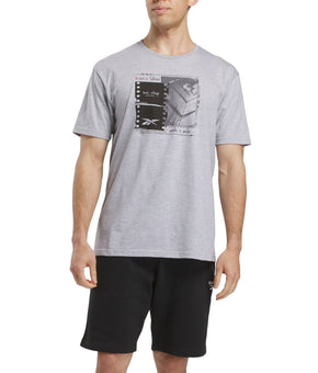 Reebok Mens Regular fit Short Sleeve Graphic T-Shirt Shirt XL Grey Solid