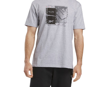 Reebok Mens Regular fit Short Sleeve Graphic T-Shirt Shirt XL Grey Solid