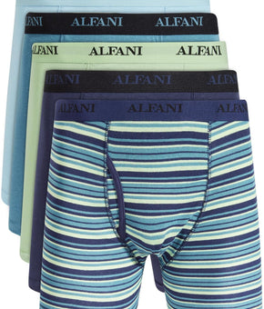 Alfani Mens 5PK Moisture Wicking Boxer Briefs Green Blue Size S