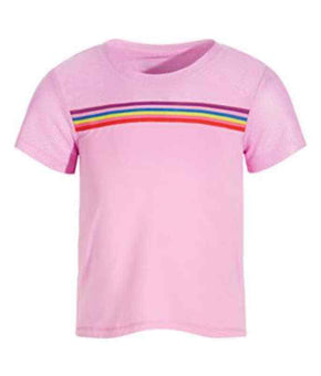 ID Ideology Big Girls Multi-Stripe Shirt Sweet Alyssum Size 5