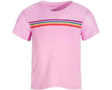 ID Ideology Big Girls Multi-Stripe Shirt Sweet Alyssum Size 5