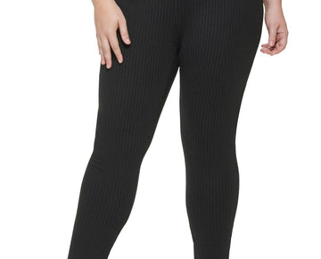 Calvin Klein Womens Plus Pinstripe Pull-On Skinny Pants Size 0X Black