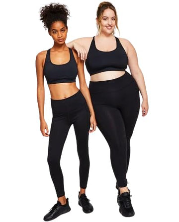 Ideology Women Compression High Waist Pocket 7/8 Length Leggings Black Size 1X