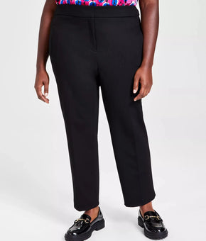 Bar III Plus Size Compression Straight-Leg Pants Black Size 14W MSRP $79