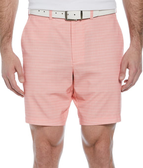 Pga Tour Mens Regular fit Golf Shorts 44 / 8 Inseam Pink Plaid Stretch