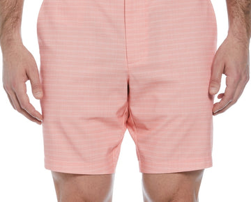Pga Tour Mens Regular fit Golf Shorts 44 / 8 Inseam Pink Plaid Stretch
