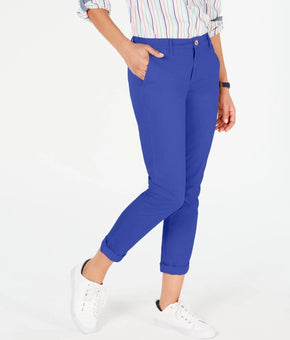 Tommy Hilfiger Chino Ankle Pants Womens Size 6 Blue Hampton Stretch Slim $60