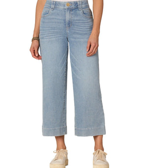 Democracy Women's Ab-Solution Crop High rise Wide-Leg Jeans Blue Size 12 $78