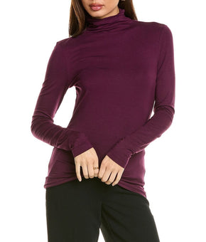 Anne Klein womens Seamless Turtleneck Top, Size XL, Purple