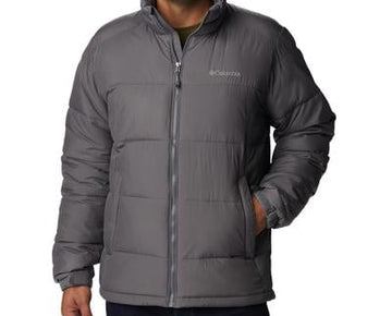 Columbia Men's Pike Lake Water Resistant Puffer Jacket Size L City Grey