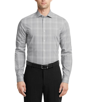 Calvin Klein Men Slim fit Dress Shirt XL Size 17.5 x 34/35 Green Plaid