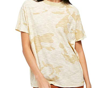Free People Maybelle T-Shirt Camo Sand Combo Beige Size S