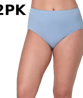 Bali Women's Soft Comfort Revolution Brief Panties 2-Pack Light Blue Size 8/9