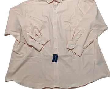 Club Room Men Regular fit Dress Shirt XXL 18.5 in 34-35 Orange Striped