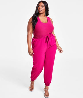 Nina Parker Trendy Plus Size 3X Wide-Leg Joggers Pink MSRP $89
