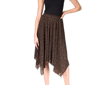 MICHAEL KORS Cheetah-Print Pull-On Skirt Black Size S MSRP $125