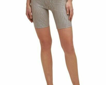 Calvin Klein Womens Performance Printed Bike Shorts Beige Size S MSRP $40