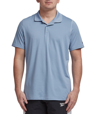 Reebok Mens Regular fit Short Sleeve Polo Shirt Size L Light Blue Solid