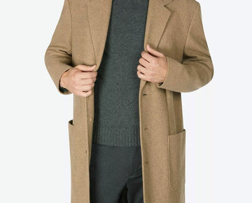 CALVIN KLEIN Men's Marcel Slim-Fit Overcoat Brown Size 42R MSRP $495