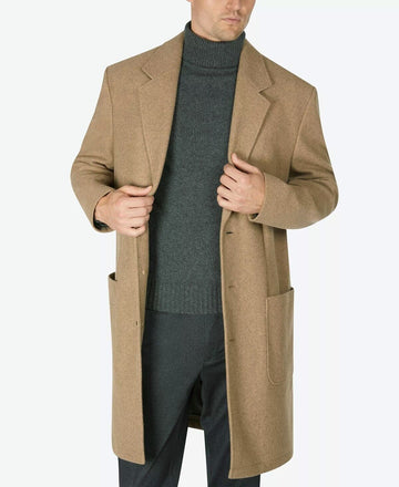 CALVIN KLEIN Men's Marcel Slim-Fit Overcoat Brown Size 42R MSRP $495