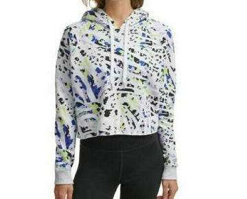 Calvin Klein Performance Printed Cropped Hoodie sketchy Gray Size XS MSRP $60