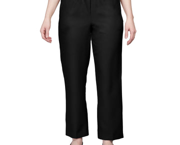 Alfred Dunner Women's Petite Solid Elastic Waist Pants Size 10P Black